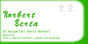 norbert berta business card